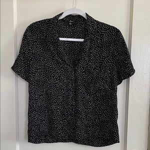 Lulu's Black and White Dotted Blouse